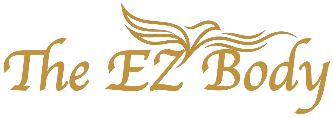 Gold 'The EZ Body' logo on a transparent background